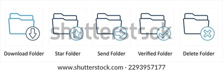 A set of 5 Extra icons as download folder, star folder, send folder