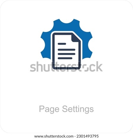 Page Settings and settings icon concept