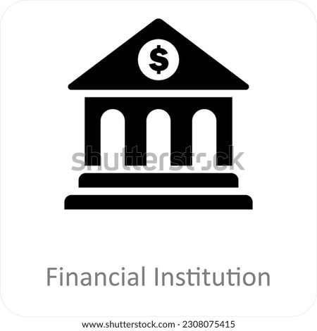 Financial Institution and bank icon concept