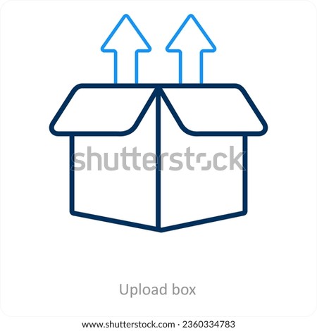Upload box and box icon concept