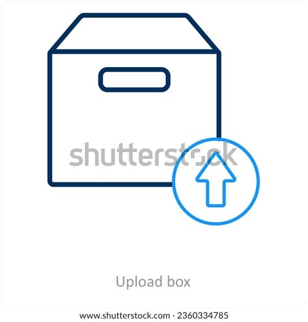 Upload box and box icon concept