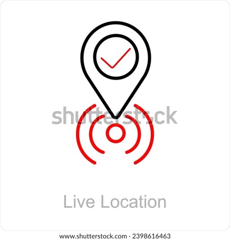 Live Location and map icon concept