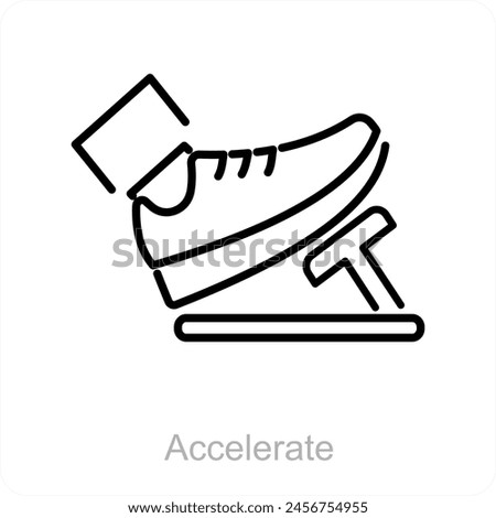 Accelerate and pedals icon concept