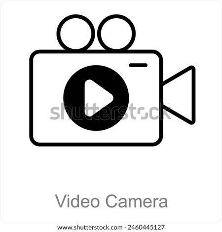 Video Camera and film icon concept