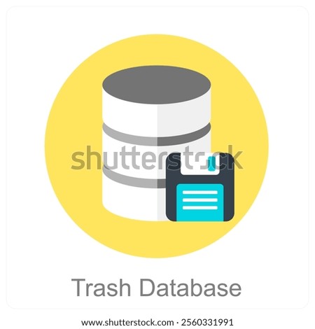 Trash Database and database icon concept