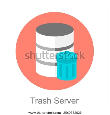 Trash Server and database icon concept