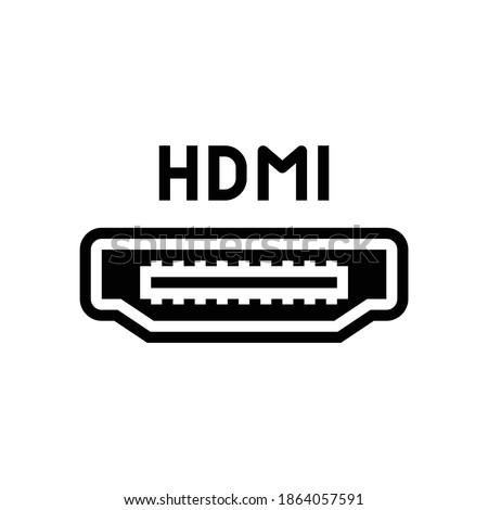 hdmi port glyph icon vector. hdmi port sign. isolated contour symbol black illustration