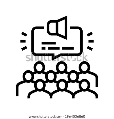 public hearing on forum line icon vector. public hearing on forum sign. isolated contour symbol black illustration