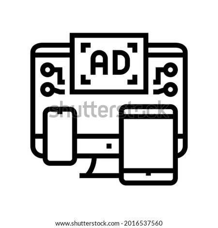 cross channel retargeting line icon vector. cross channel retargeting sign. isolated contour symbol black illustration