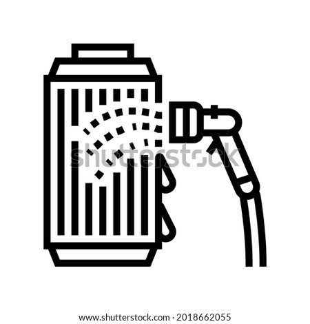 filter cleaning line icon vector. filter cleaning sign. isolated contour symbol black illustration