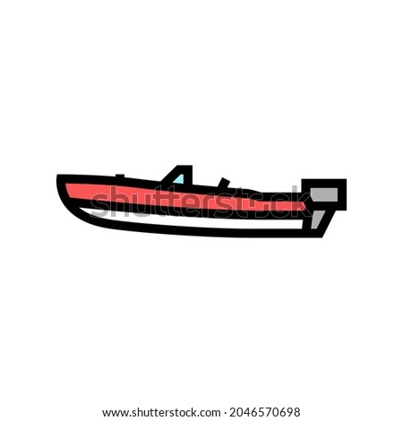 runabout boat color icon vector. runabout boat sign. isolated symbol illustration Stock fotó © 