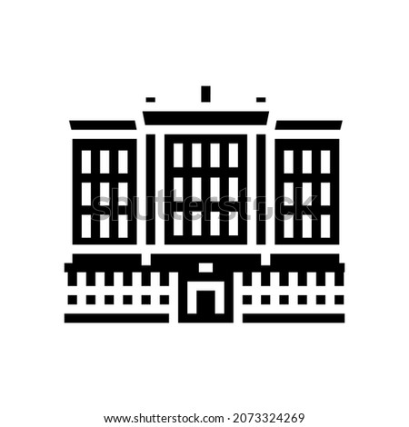 university college building education glyph icon vector. university college building education sign. isolated contour symbol black illustration