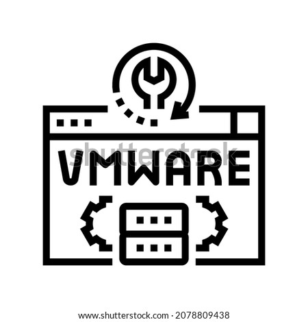 vmware data recovery line icon vector. vmware data recovery sign. isolated contour symbol black illustration