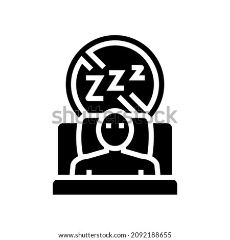 difficulty falling asleep at night glyph icon vector. difficulty falling asleep at night sign. isolated contour symbol black illustration