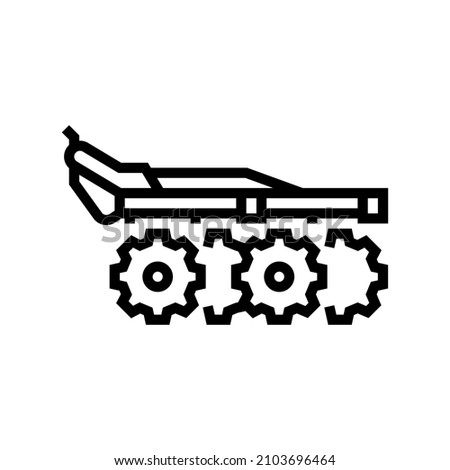 harrow farm equipment line icon vector. harrow farm equipment sign. isolated contour symbol black illustration