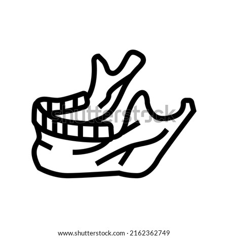jaw bone line icon vector. jaw bone sign. isolated contour symbol black illustration