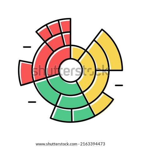 sunburst chart color icon vector. sunburst chart sign. isolated symbol illustration