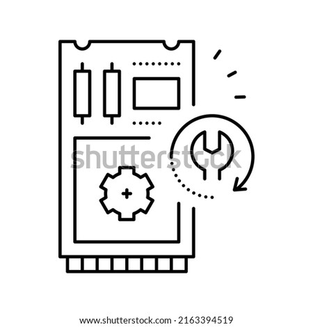 ssd data recovery line icon vector. ssd data recovery sign. isolated contour symbol black illustration