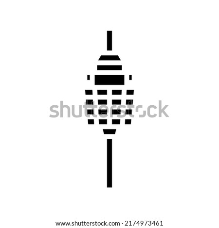 sydney tower glyph icon vector. sydney tower sign. isolated symbol illustration