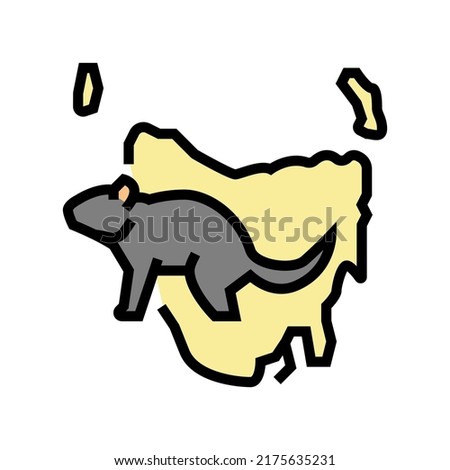 tasmania animal color icon vector. tasmania animal sign. isolated symbol illustration