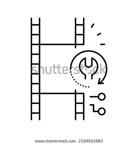 data tape services line icon vector. data tape services sign. isolated contour symbol black illustration