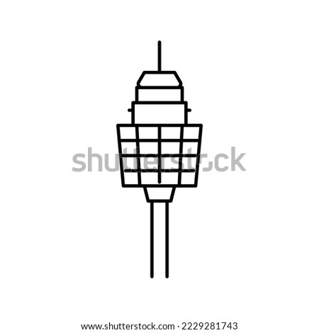 sydney tower line icon vector. sydney tower sign. isolated contour symbol black illustration
