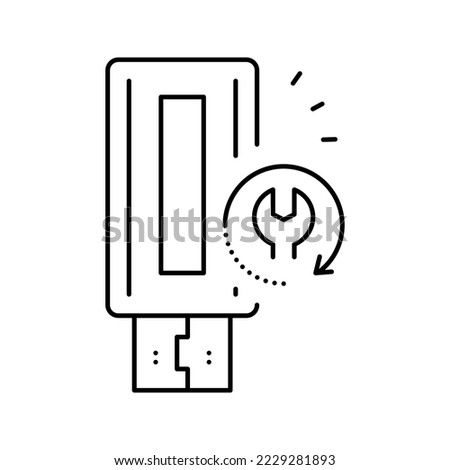 flash media data recovery line icon vector. flash media data recovery sign. isolated contour symbol black illustration