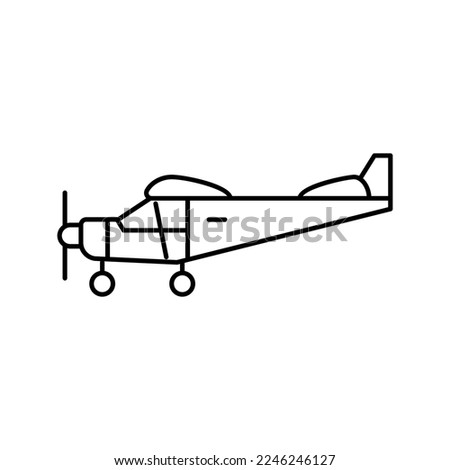 tricycle gear airplane aircraft line icon vector. tricycle gear airplane aircraft sign. isolated contour symbol black illustration