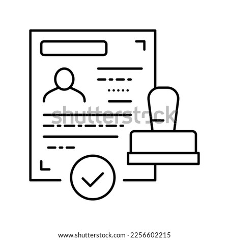 successful visa obtaining line icon vector. successful visa obtaining sign. isolated contour symbol black illustration