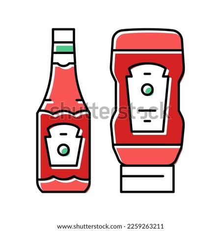 ketchup sauce bottle color icon vector. ketchup sauce bottle sign. isolated symbol illustration