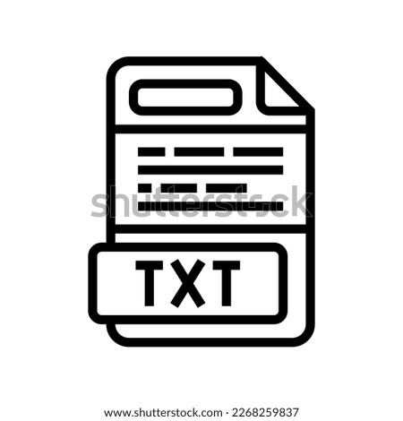 txt file format document line icon vector. txt file format document sign. isolated contour symbol black illustration