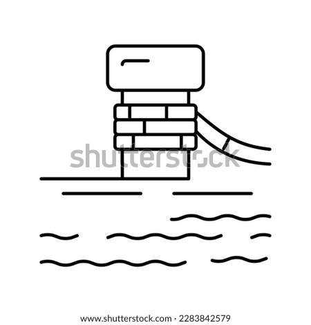 mooring bollard port line icon vector. mooring bollard port sign. isolated contour symbol black illustration