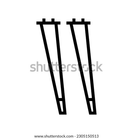 table leg hardware furniture fitting line icon vector. table leg hardware furniture fitting sign. isolated contour symbol black illustration
