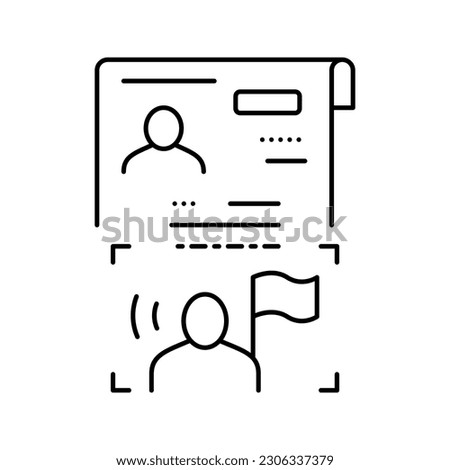 visa as political asylum line icon vector. visa as political asylum sign. isolated contour symbol black illustration