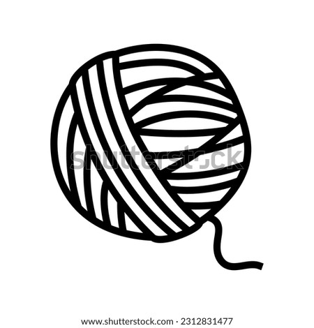 ball yarn knitting wool line icon vector. ball yarn knitting wool sign. isolated contour symbol black illustration