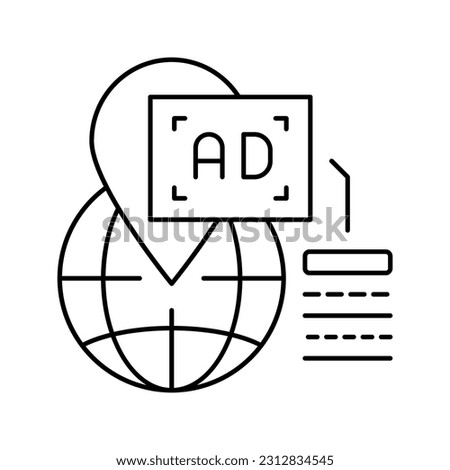 location advertising line icon vector. location advertising sign. isolated contour symbol black illustration