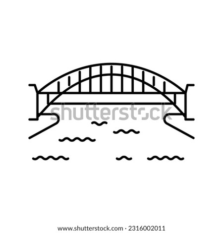 harbor bridge line icon vector. harbor bridge sign. isolated contour symbol black illustration