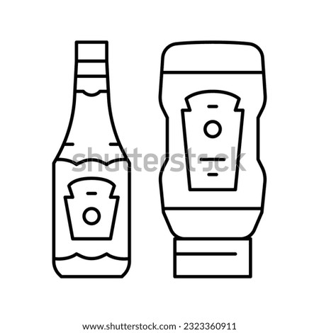 ketchup sauce bottle line icon vector. ketchup sauce bottle sign. isolated contour symbol black illustration