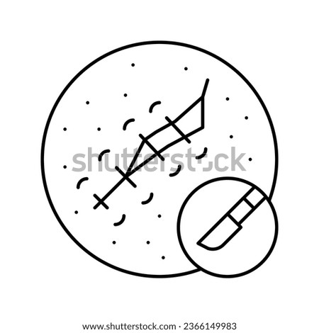surgical excision mole removal line icon vector. surgical excision mole removal sign. isolated contour symbol black illustration