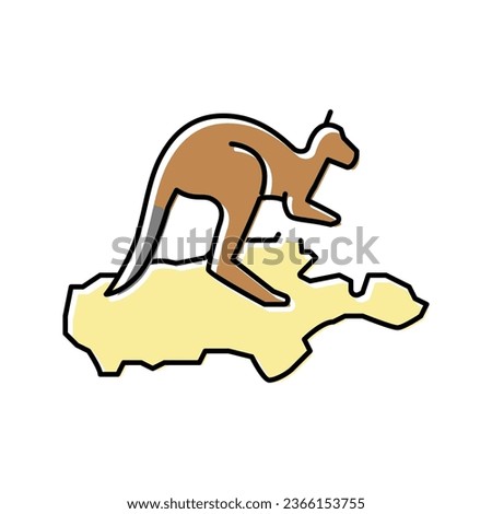 kangaroo island color icon vector. kangaroo island sign. isolated symbol illustration