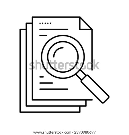 search document file line icon vector. search document file sign. isolated contour symbol black illustration