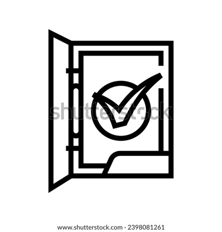 folder check mark line icon vector. folder check mark sign. isolated contour symbol black illustration