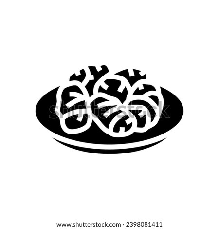 dolmades greek cuisine glyph icon vector. dolmades greek cuisine sign. isolated symbol illustration
