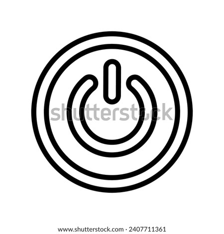 power off line icon vector. power off sign. isolated contour symbol black illustration