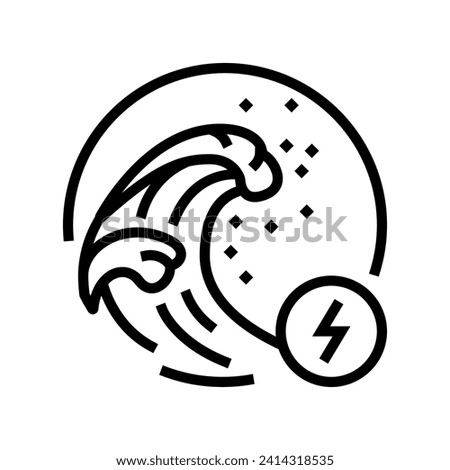 powerful ocean swells line icon vector. powerful ocean swells sign. isolated contour symbol black illustration
