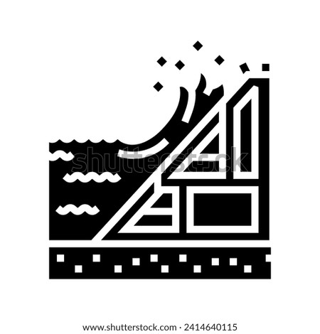 coastal power tidal power glyph icon vector. coastal power tidal power sign. isolated symbol illustration