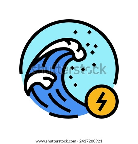 powerful ocean swells color icon vector. powerful ocean swells sign. isolated symbol illustration