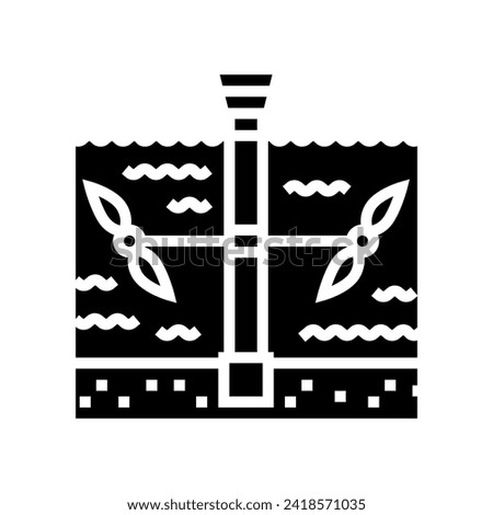 current generator tidal power glyph icon vector. current generator tidal power sign. isolated symbol illustration