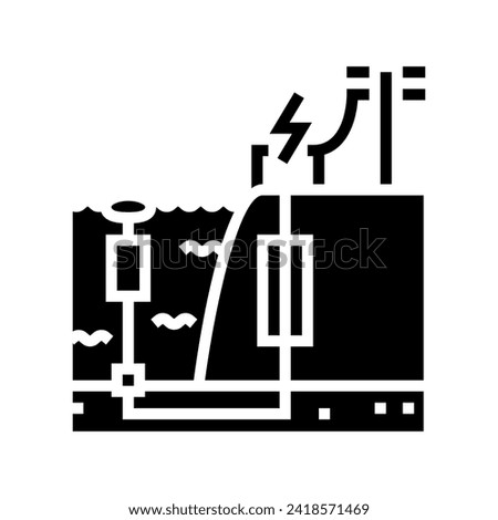 wave transmission tidal power glyph icon vector. wave transmission tidal power sign. isolated symbol illustration