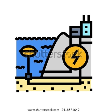 wave energy farm tidal power color icon vector. wave energy farm tidal power sign. isolated symbol illustration